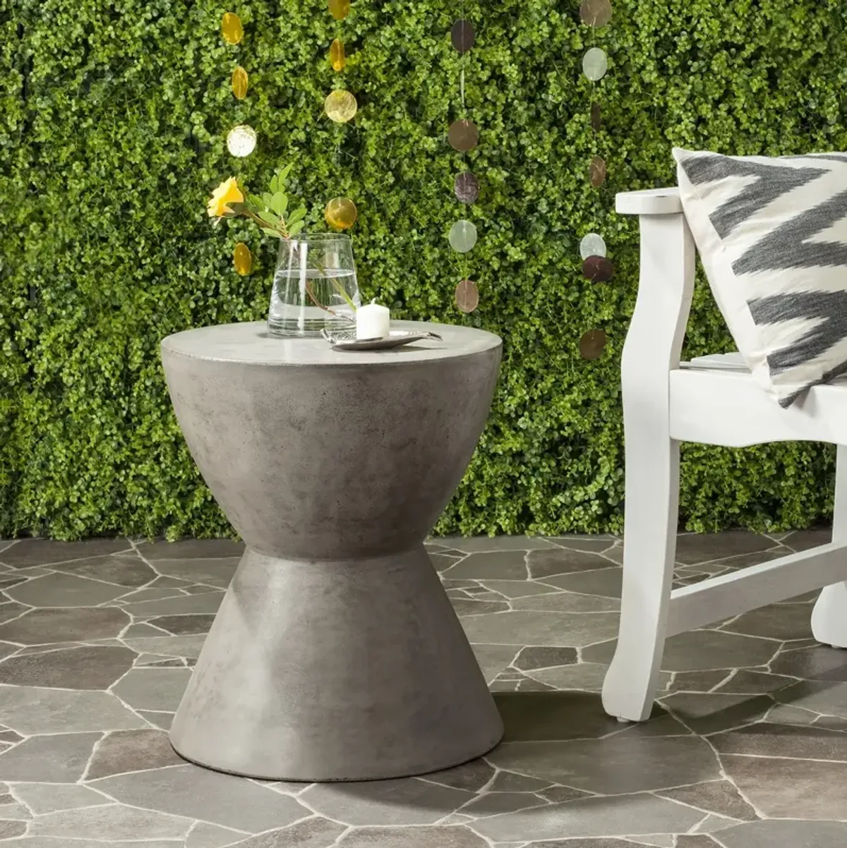 Athena Indoor/Outdoor Modern Round Accent Table