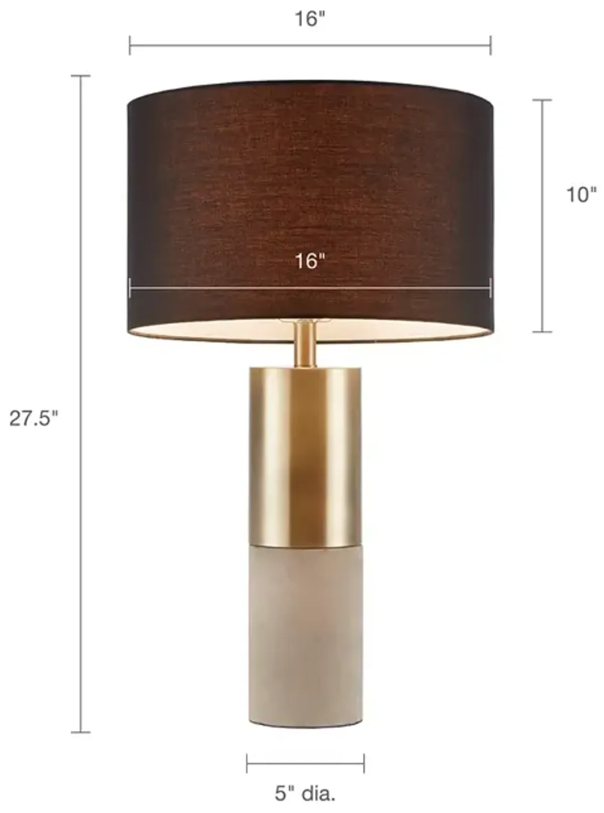 Hampton Hill Fulton Gold/Grey/Black Concrete Table Lamp