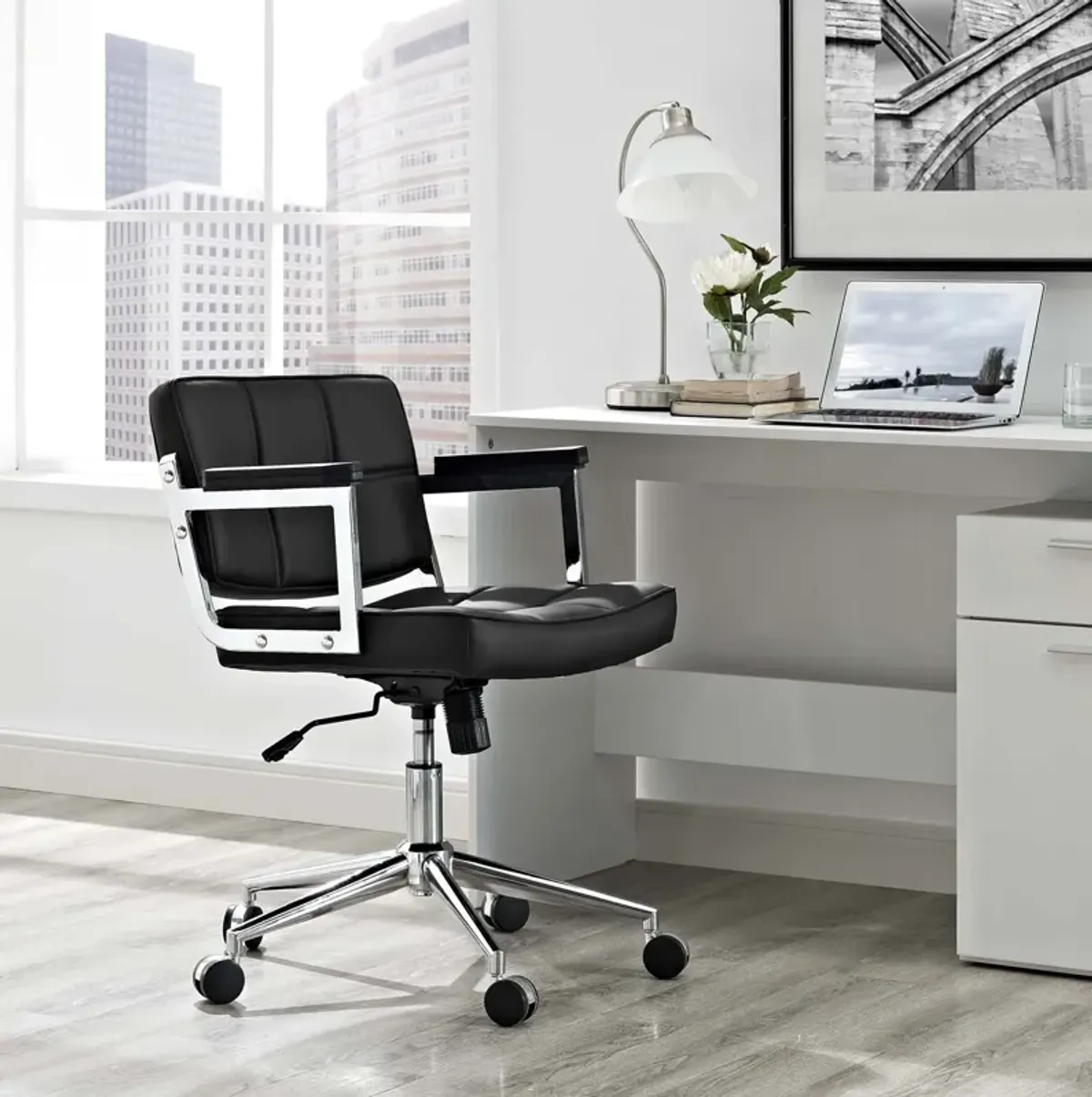 Portray Mid Back Upholstered Vinyl Office Chair