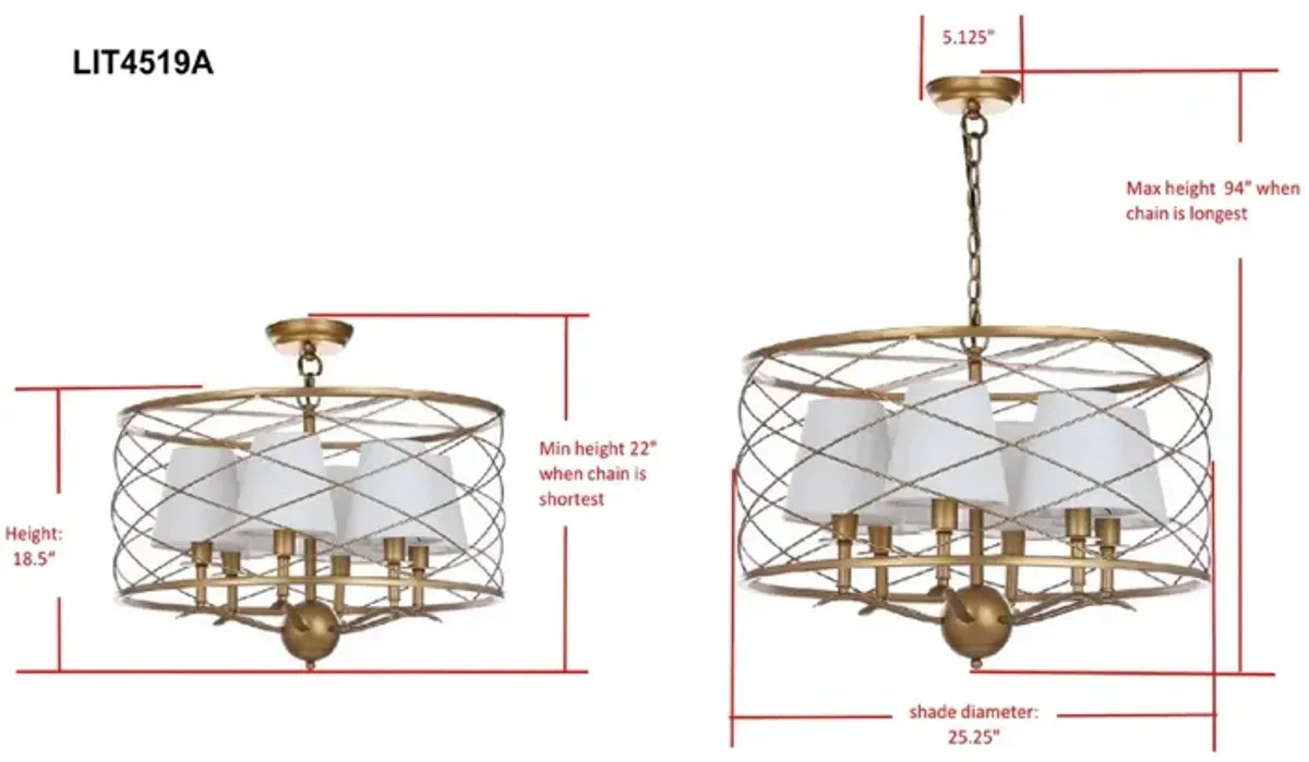 Thea 25.25-Inch Dia Adjustable Pendant Lamp