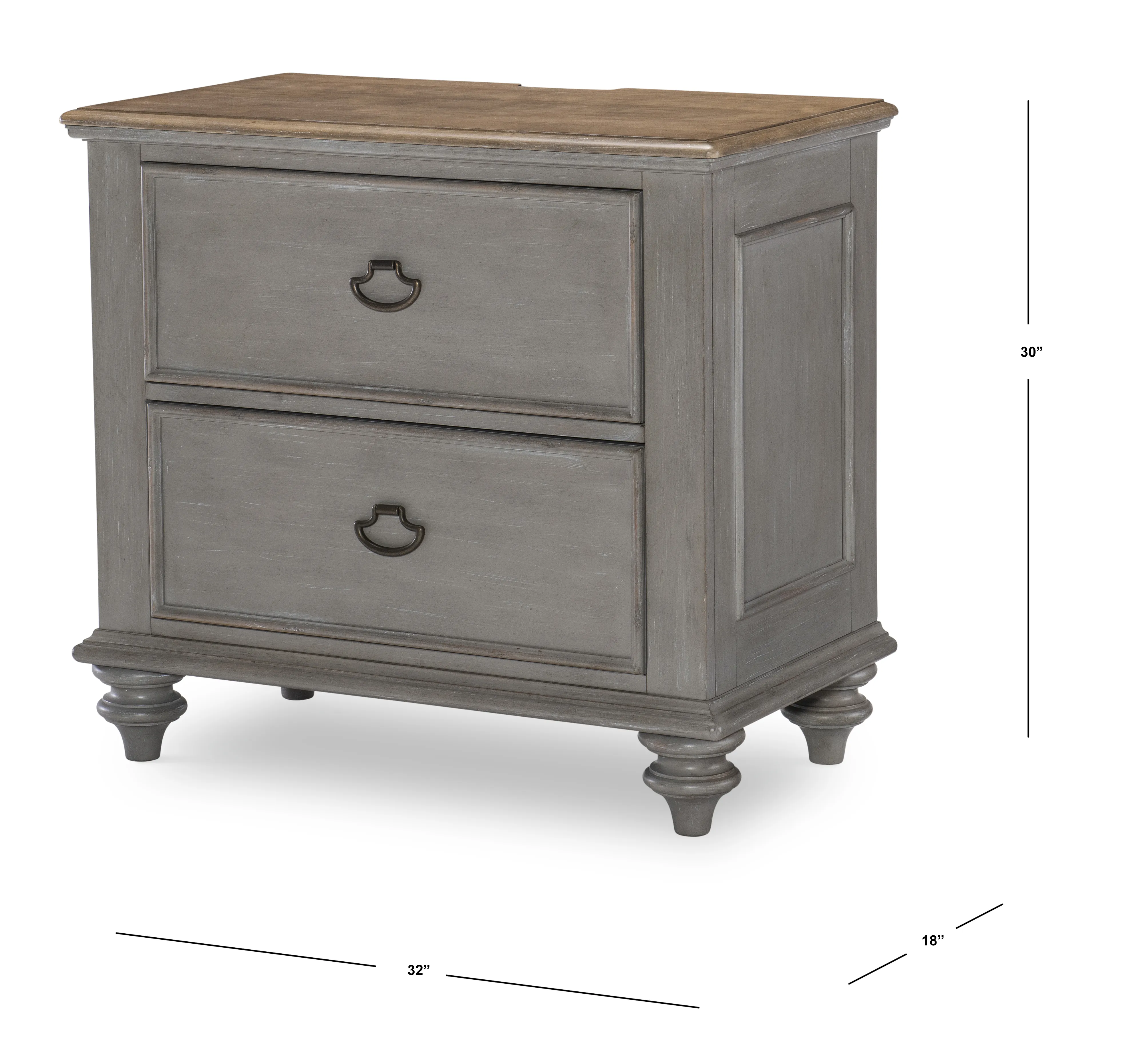 Kingston (Sandalwood Brown + Tweed Gray) Nightstand