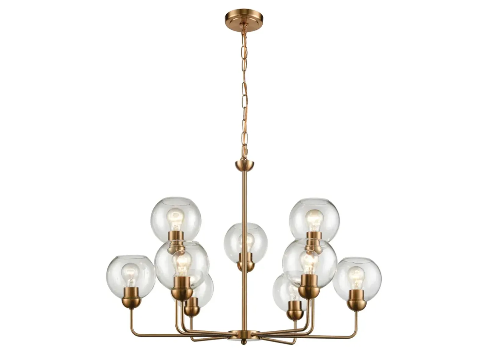 Astoria 32" Wide 9-Light Chandelier - Satin Gold