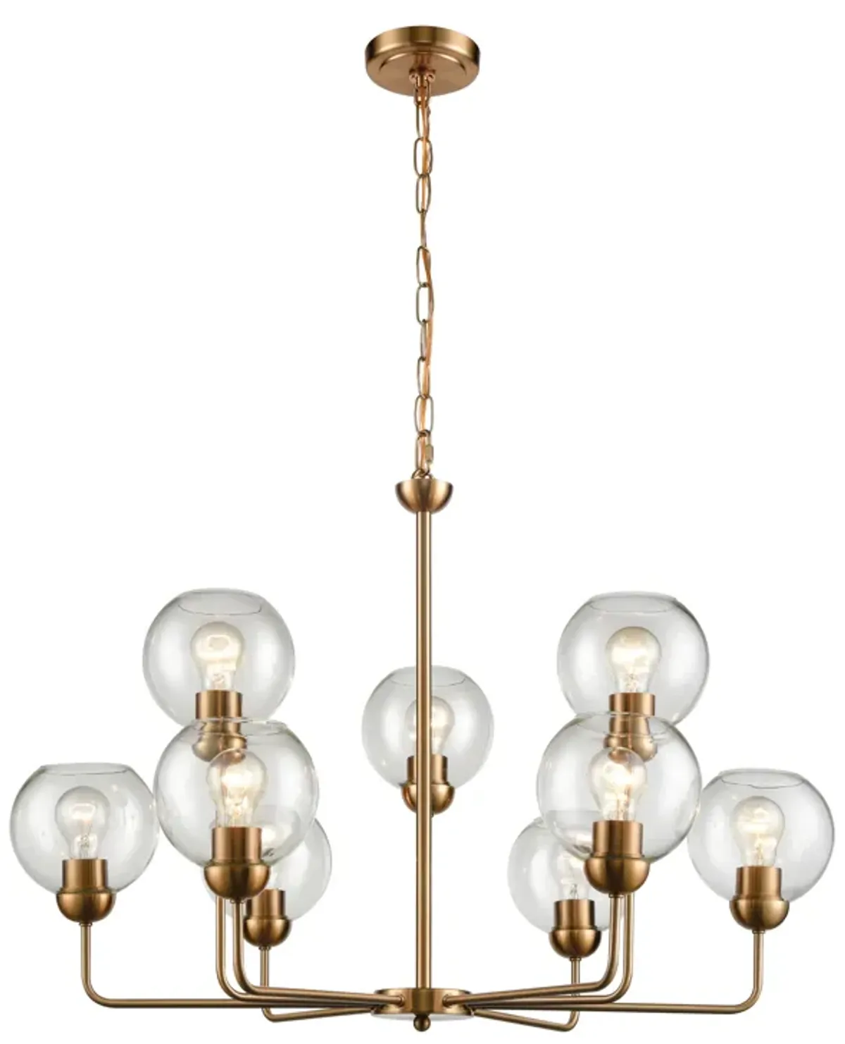 Astoria 32" Wide 9-Light Chandelier - Satin Gold