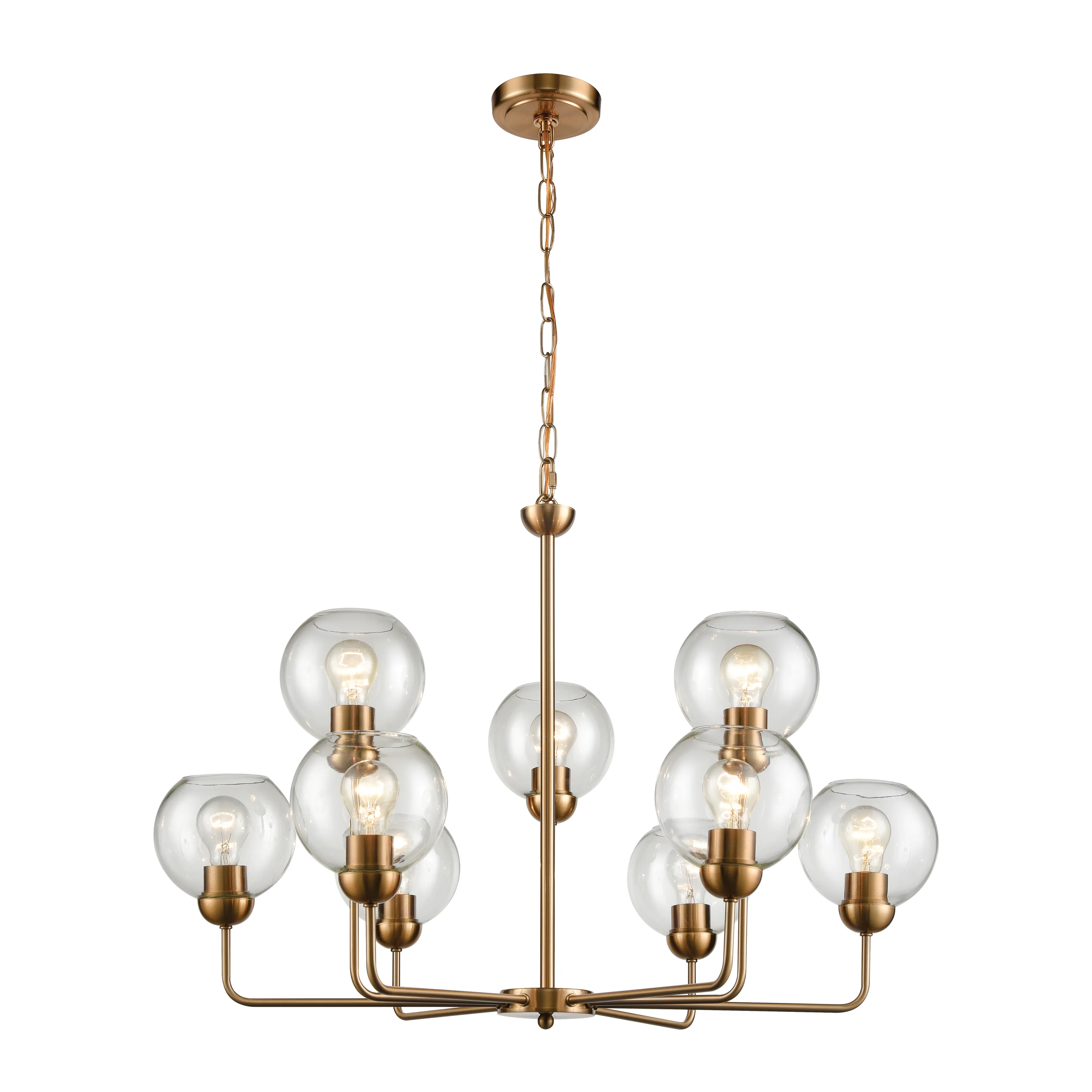 Astoria 32" Wide 9-Light Chandelier - Satin Gold