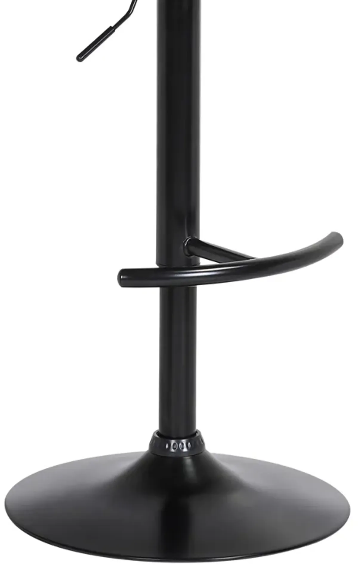 Calista Adjustable Bar Stool in Blue Fabric with Black Metal