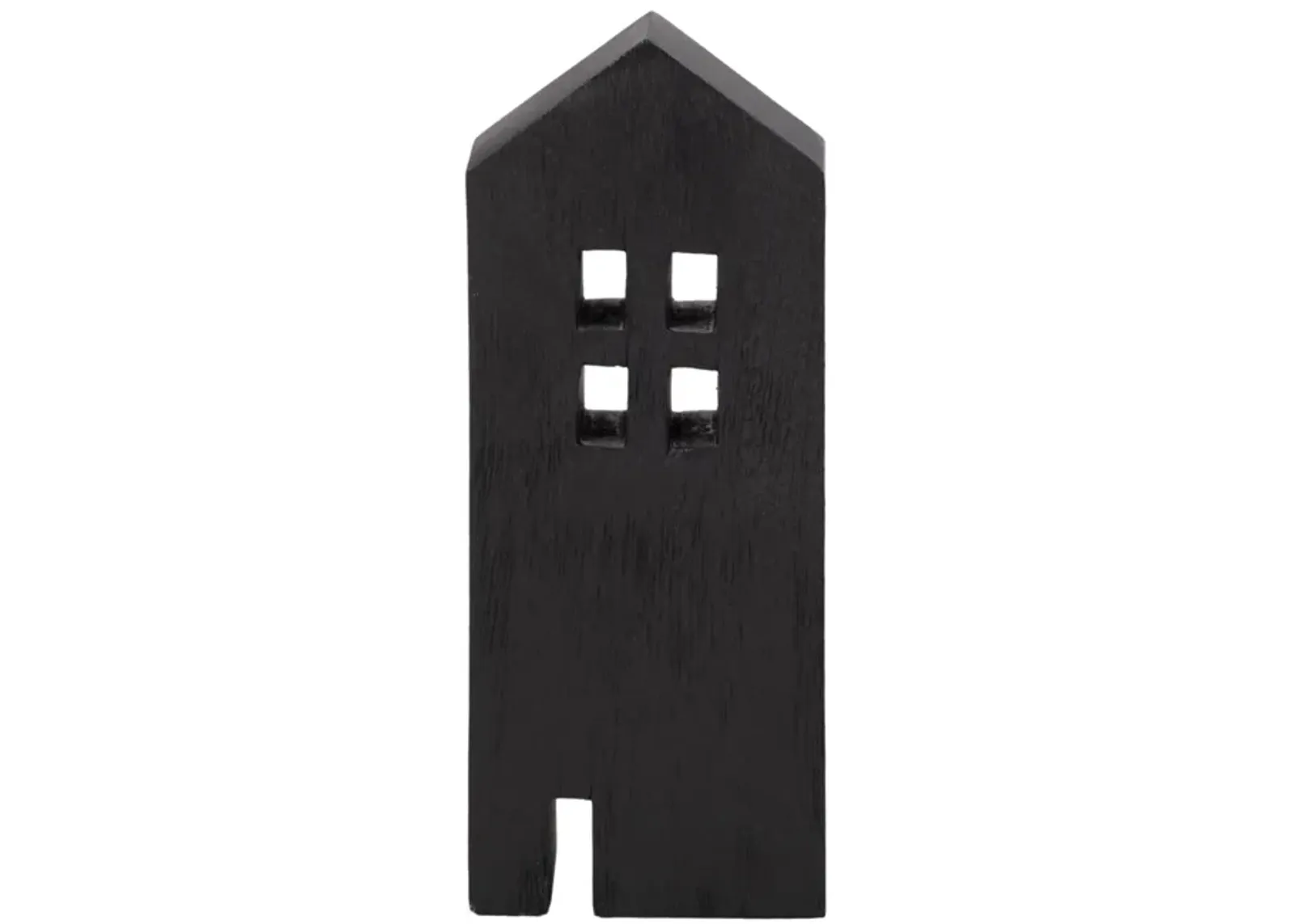 10" Wood House Decor, Black