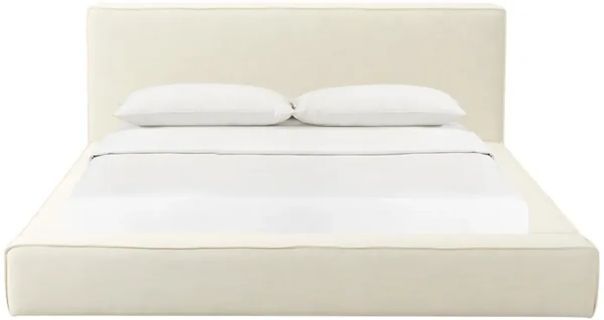 Olafur Cream Linen Queen Bed