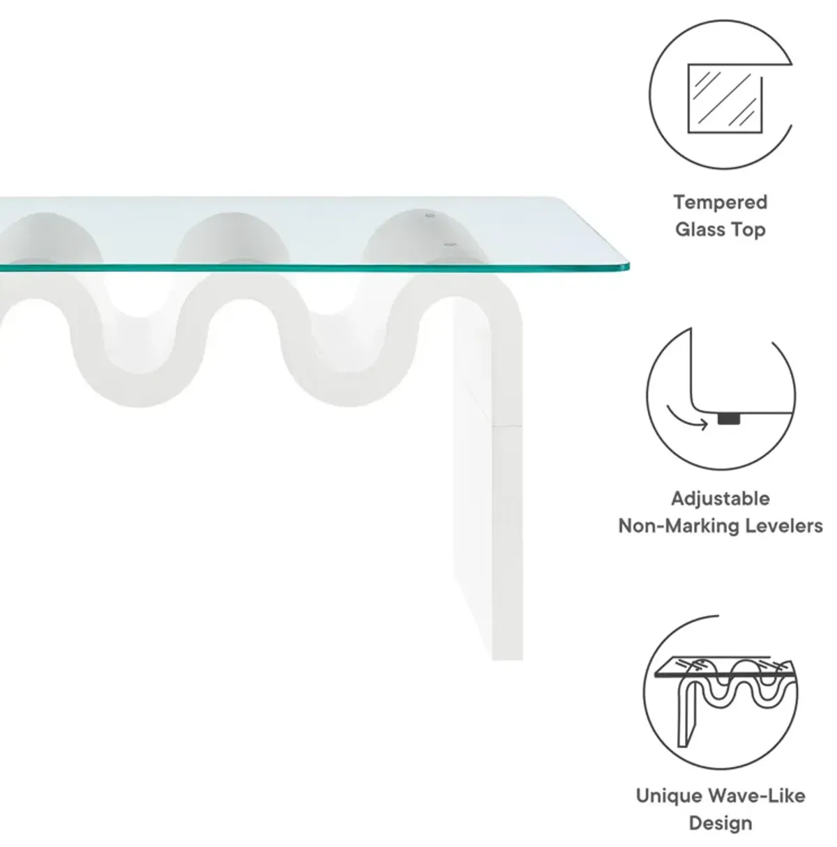 Ondine Glass Top Coffee Table by Modway