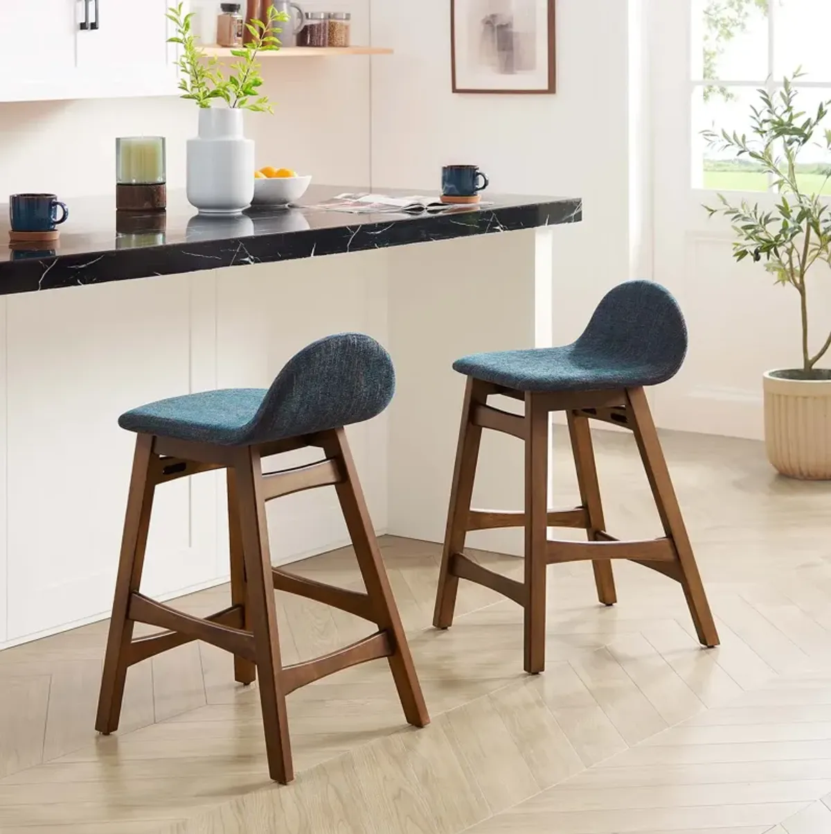 Juno Wood Counter Stool - Set of 2