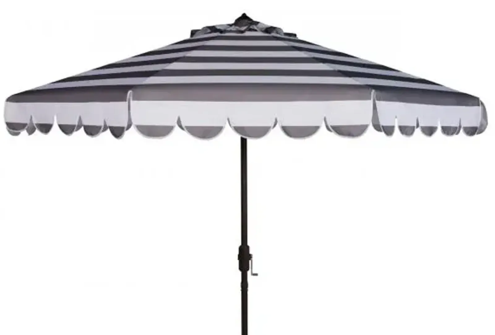 Maui Single Scallop Striped 9ft Crank Push Button Tilt Umbrella