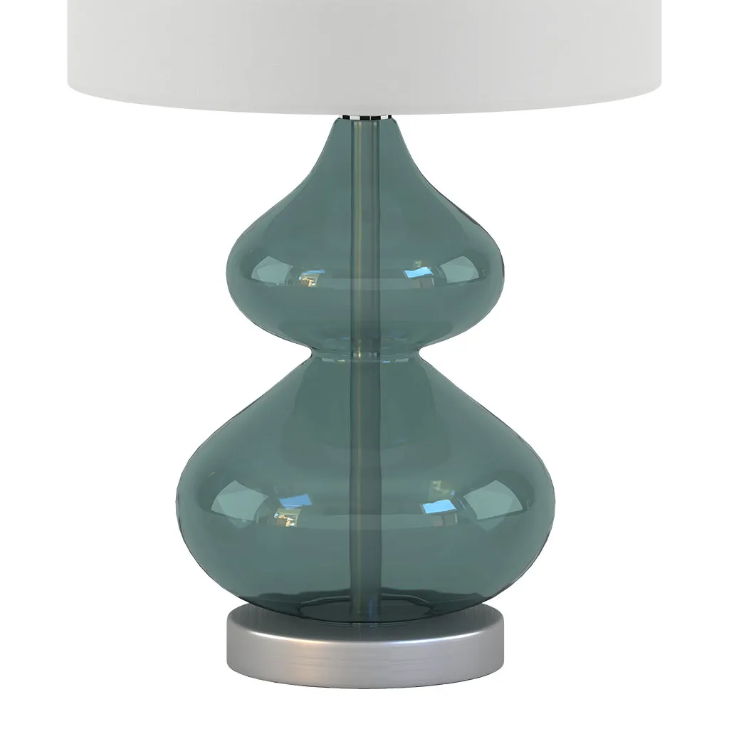 510 Design Ellipse Blue Curved Glass Table Lamp, Set of 2