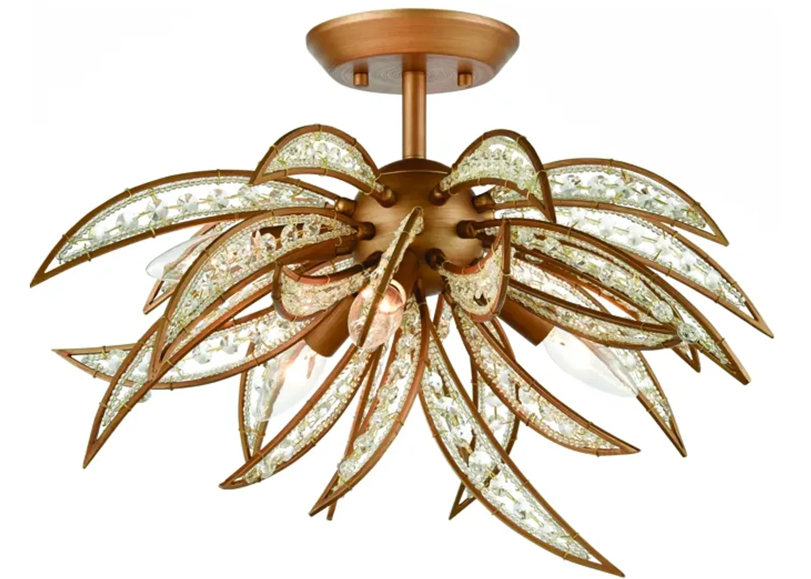 Naples 21" Wide 5-Light Semi Flush Mount - Matte Gold