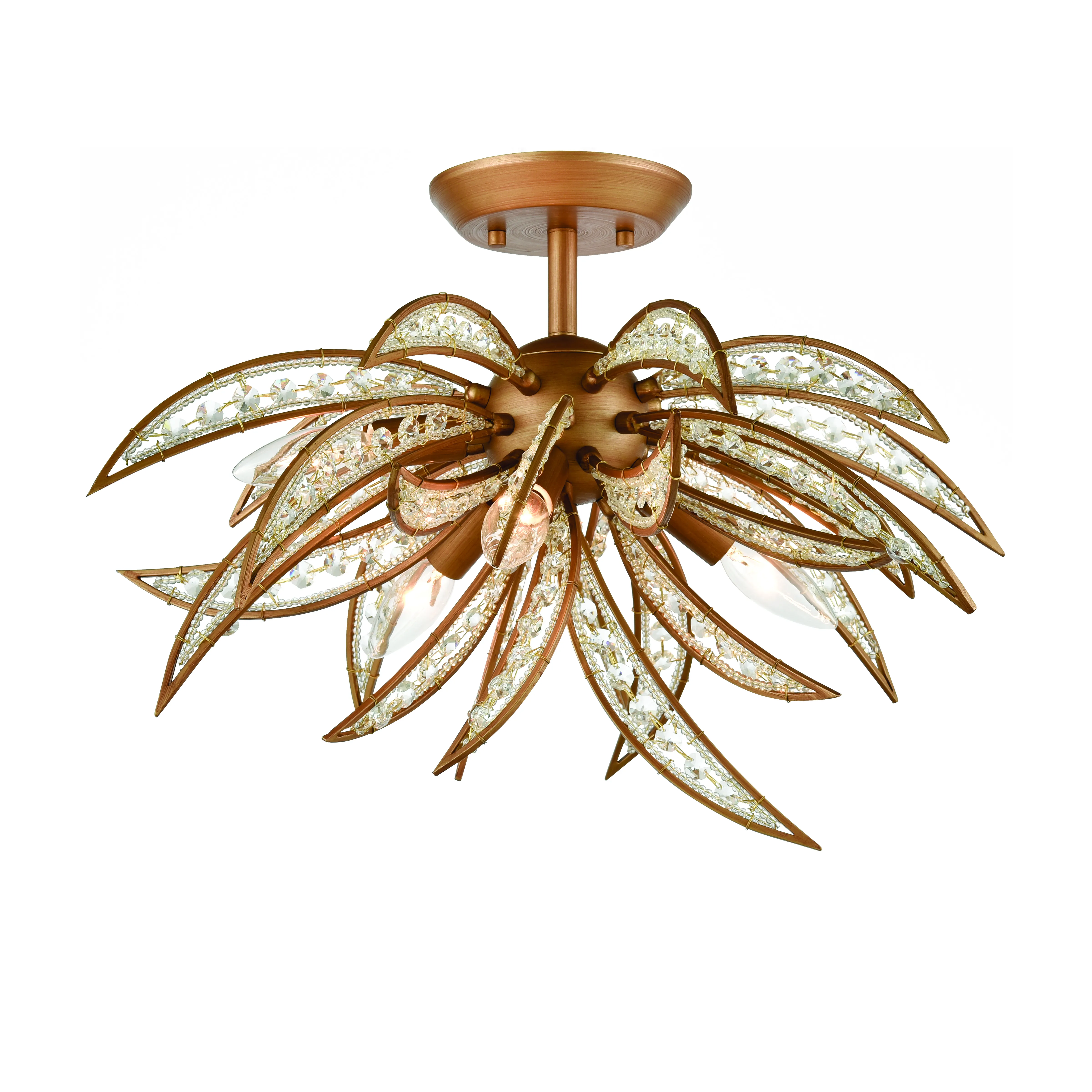 Naples 21" Wide 5-Light Semi Flush Mount - Matte Gold