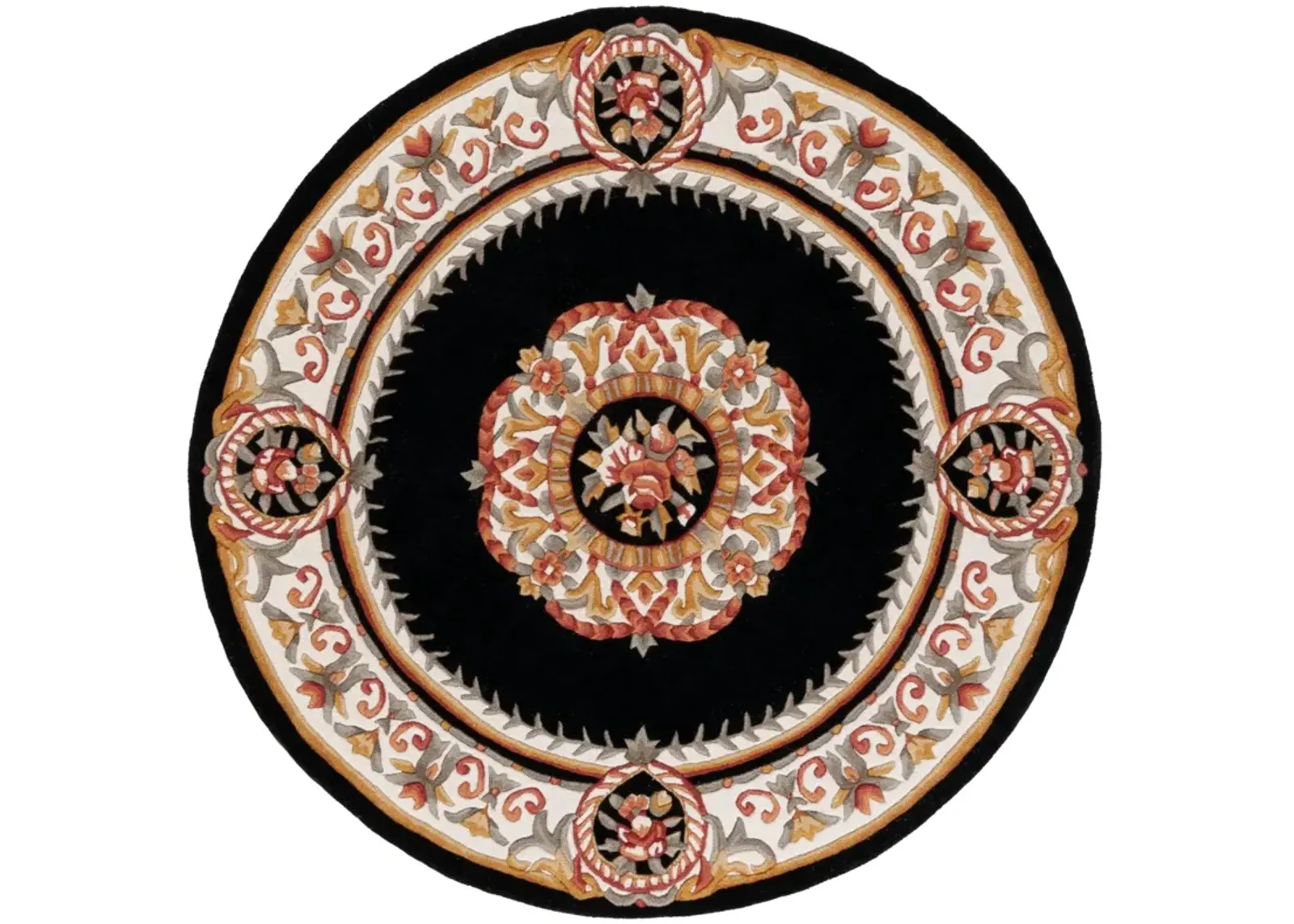 NAPLES 901 BLACK  6' x 6' Round Round Rug