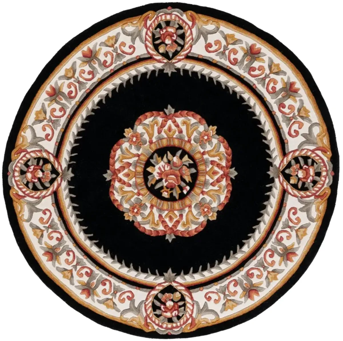 NAPLES 901 BLACK  6' x 6' Round Round Rug