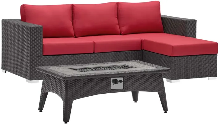 Convene 3 Piece Set Outdoor Patio with Fire Pit