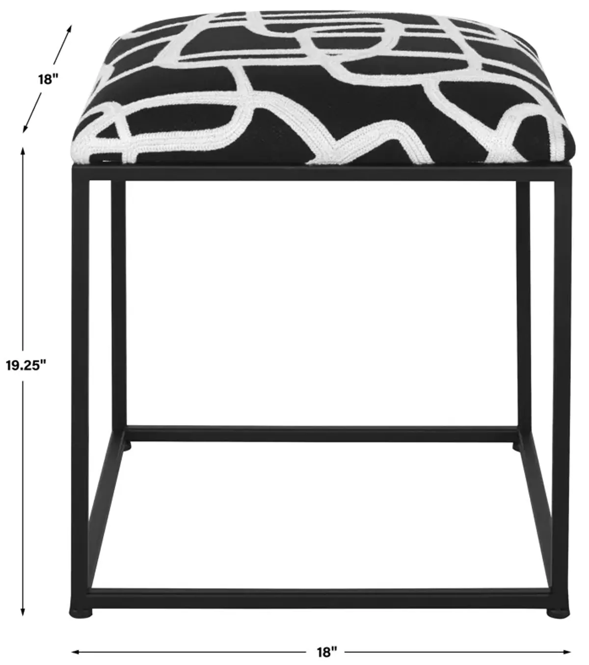 Twists And Turns Fabric Accent Stool