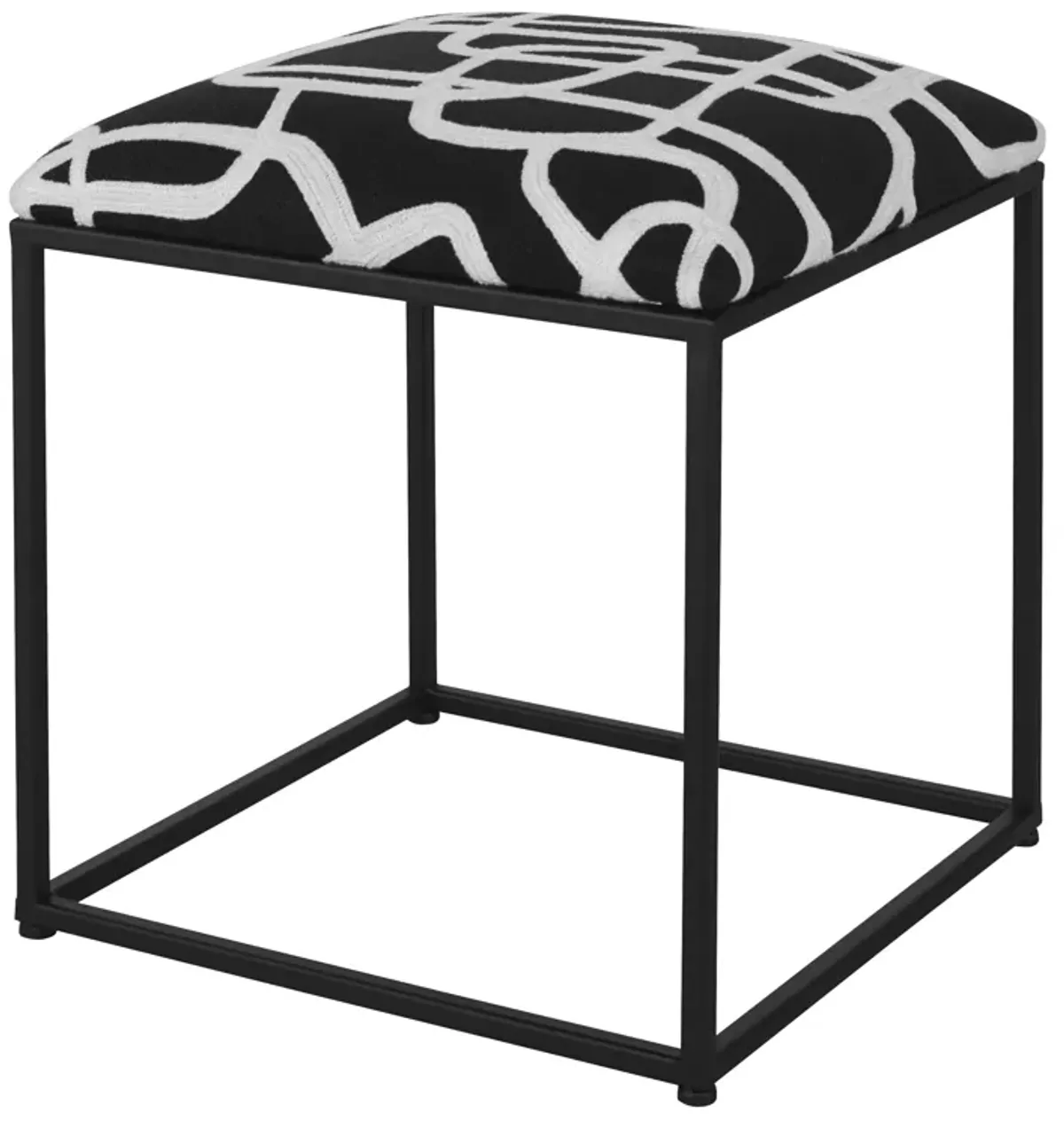 Twists And Turns Fabric Accent Stool