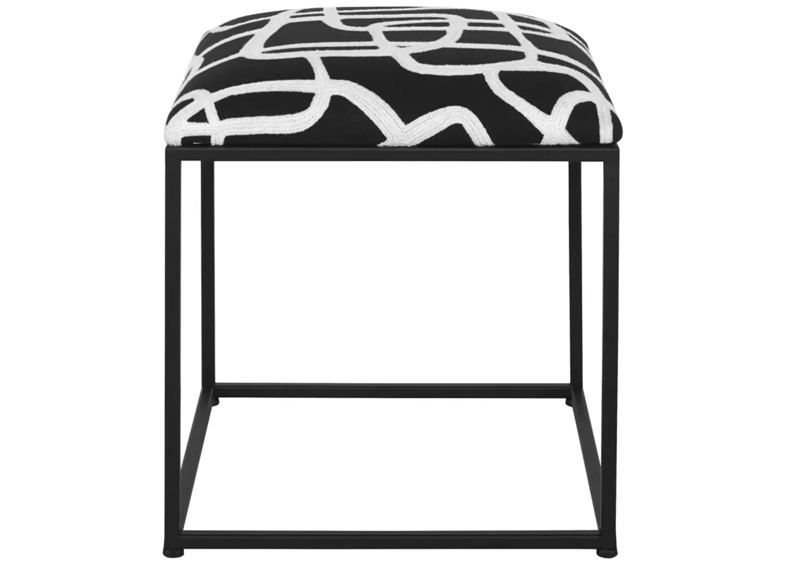 Twists And Turns Fabric Accent Stool