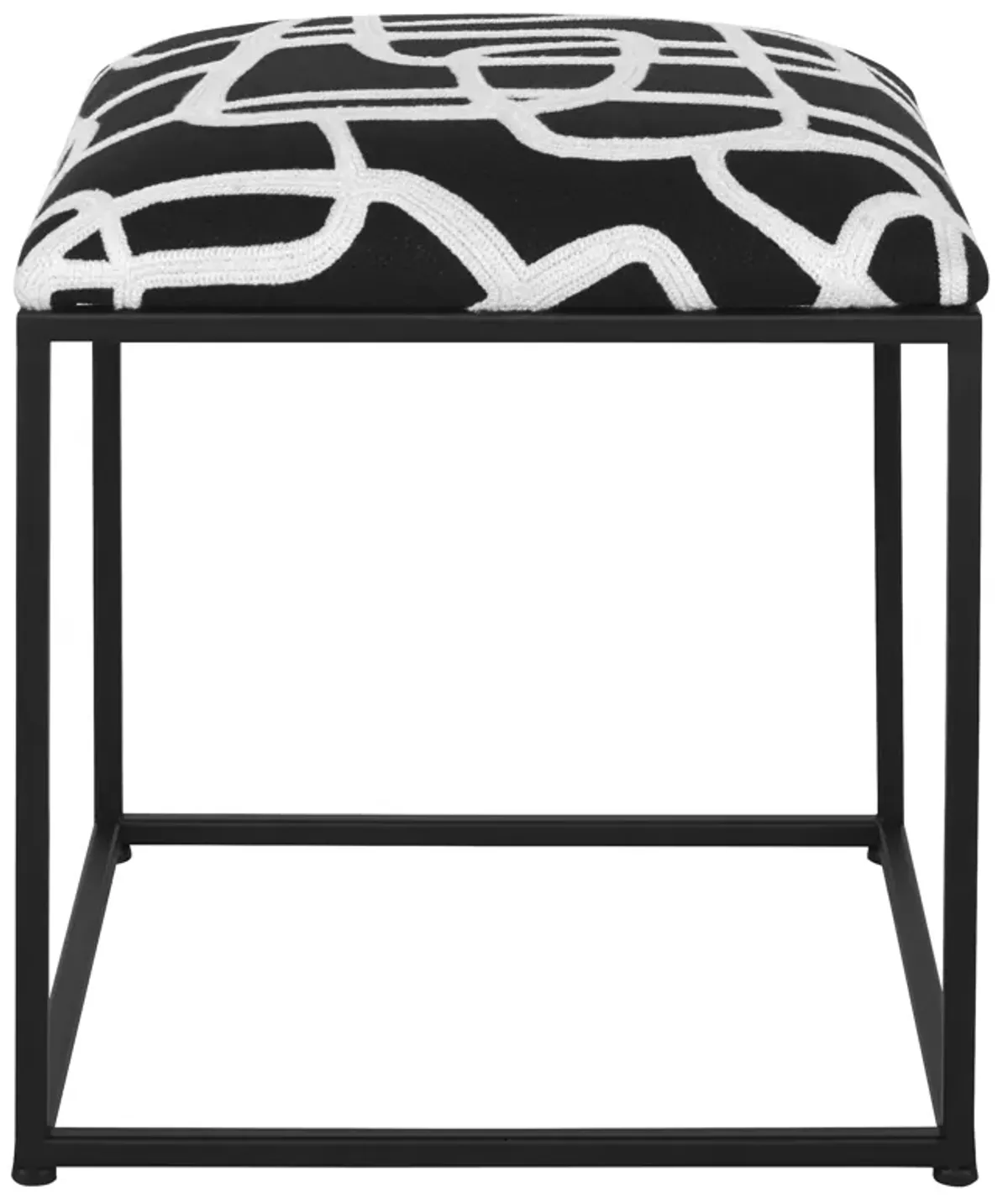 Twists And Turns Fabric Accent Stool