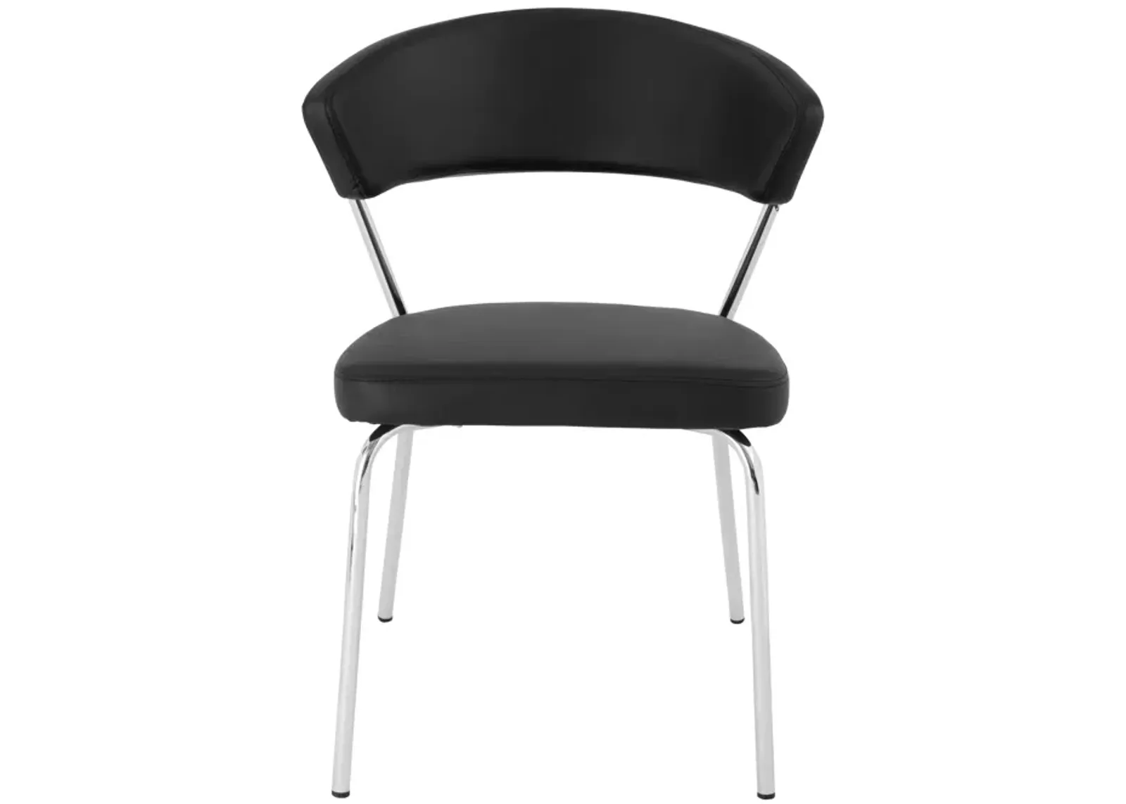 Draco Dining Chair in Black with Chrome Legs - Set of 2