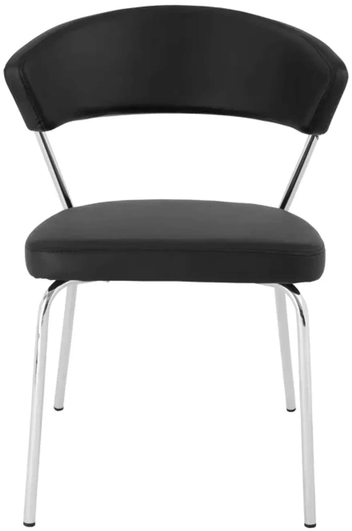 Draco Dining Chair in Black with Chrome Legs - Set of 2