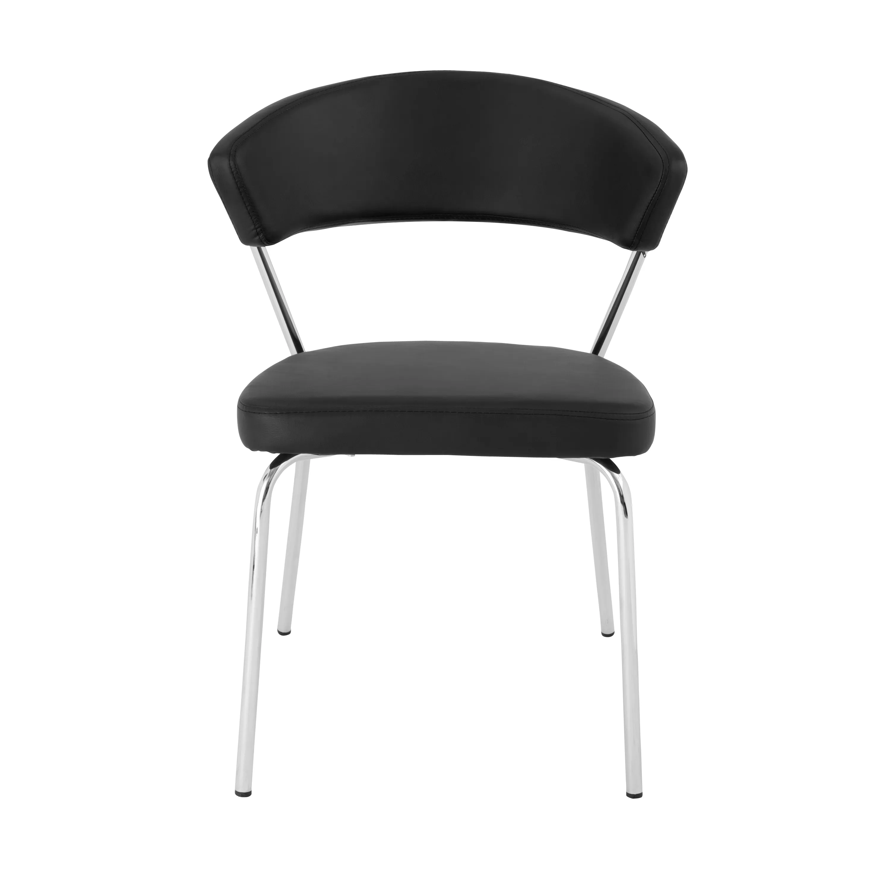 Draco Dining Chair in Black with Chrome Legs - Set of 2