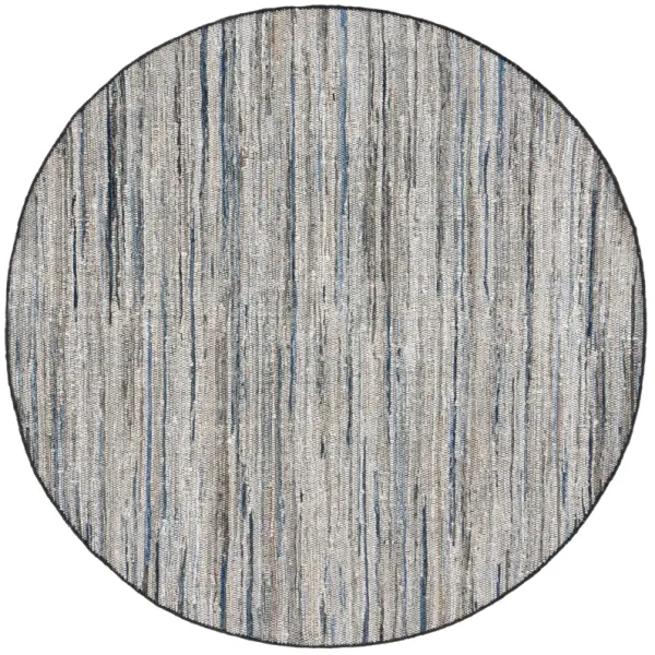 RAG RUG Hand Woven 6' x 6' Round area rug