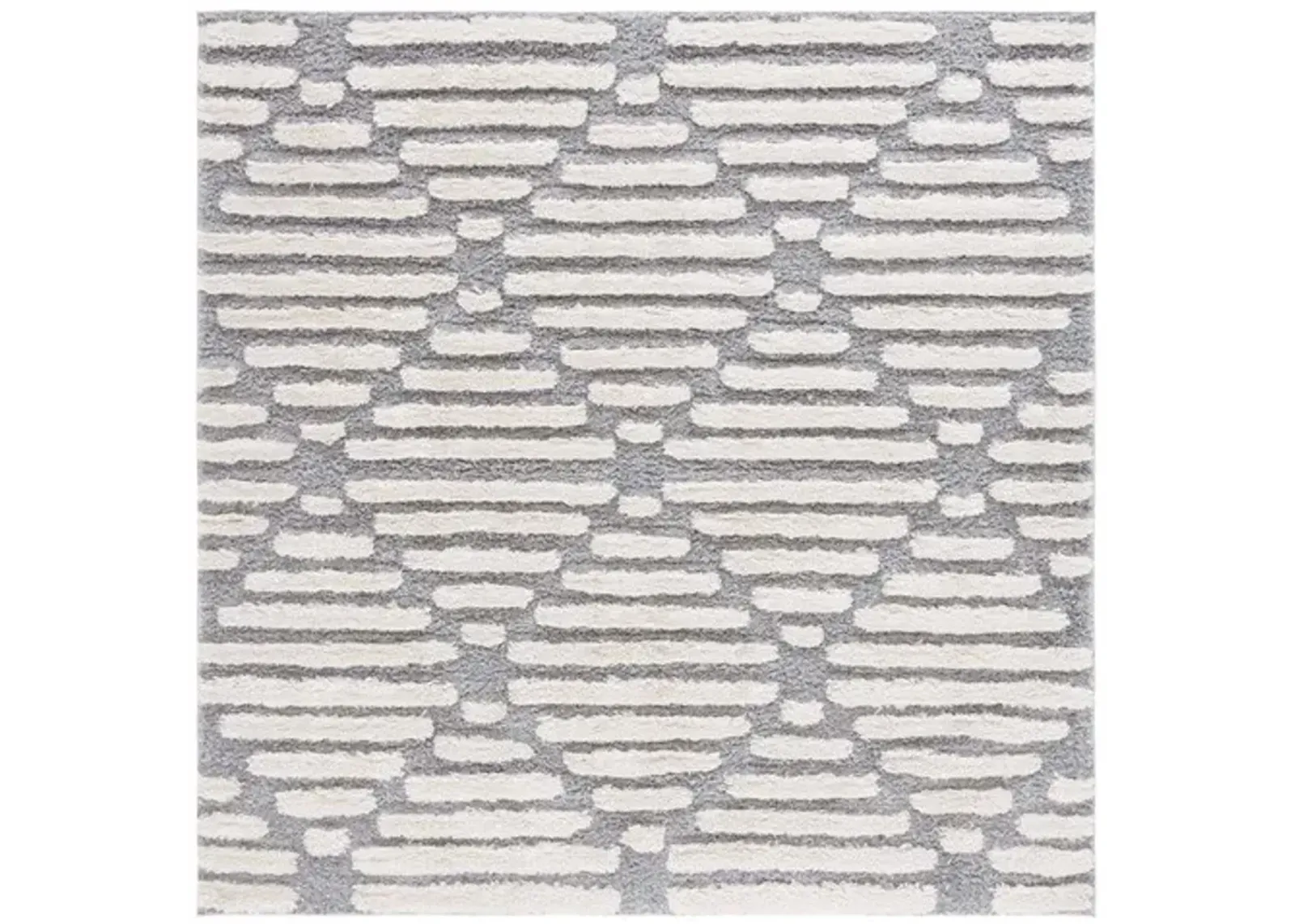 HI-LO SHAG 212 Grey  6'-7' X 6'-7' Square Square Rug