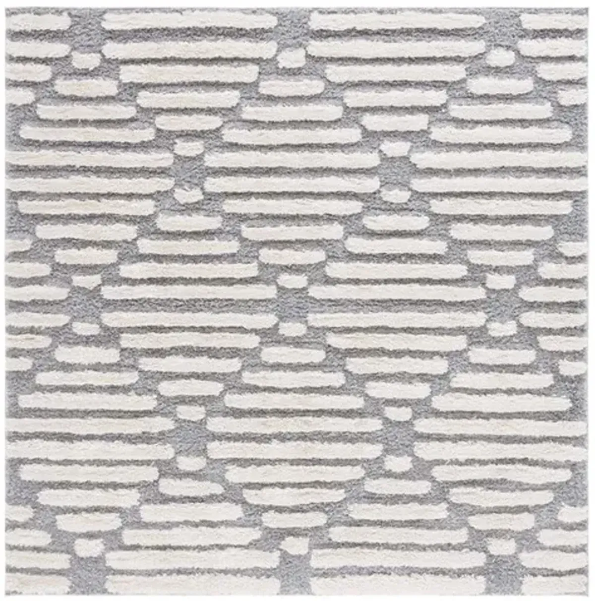 HI-LO SHAG 212 Grey  6'-7' X 6'-7' Square Square Rug