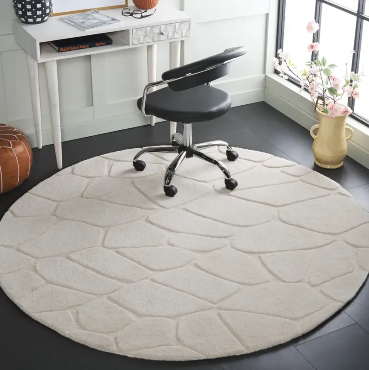 FIFTH AVENUE 352 IVORY 6' x 6' Round Round Rug