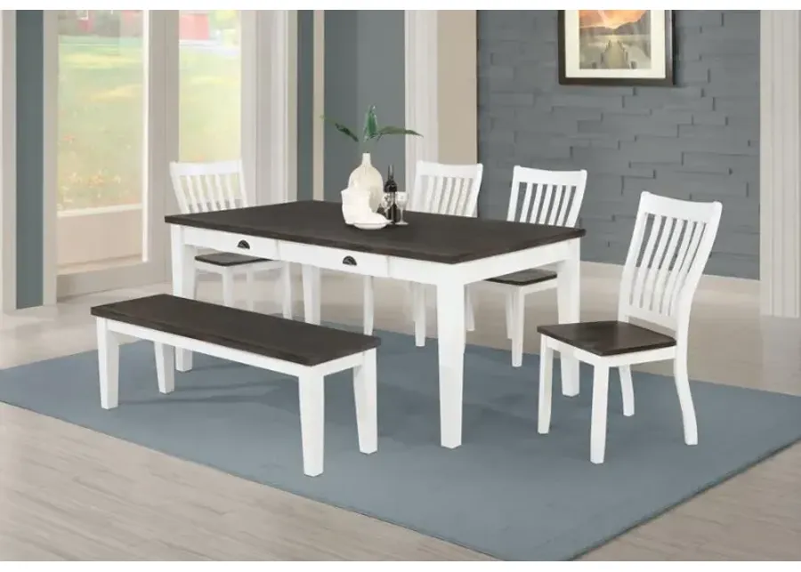 Kingman 5-piece Rectangular Dining Set Espresso and White