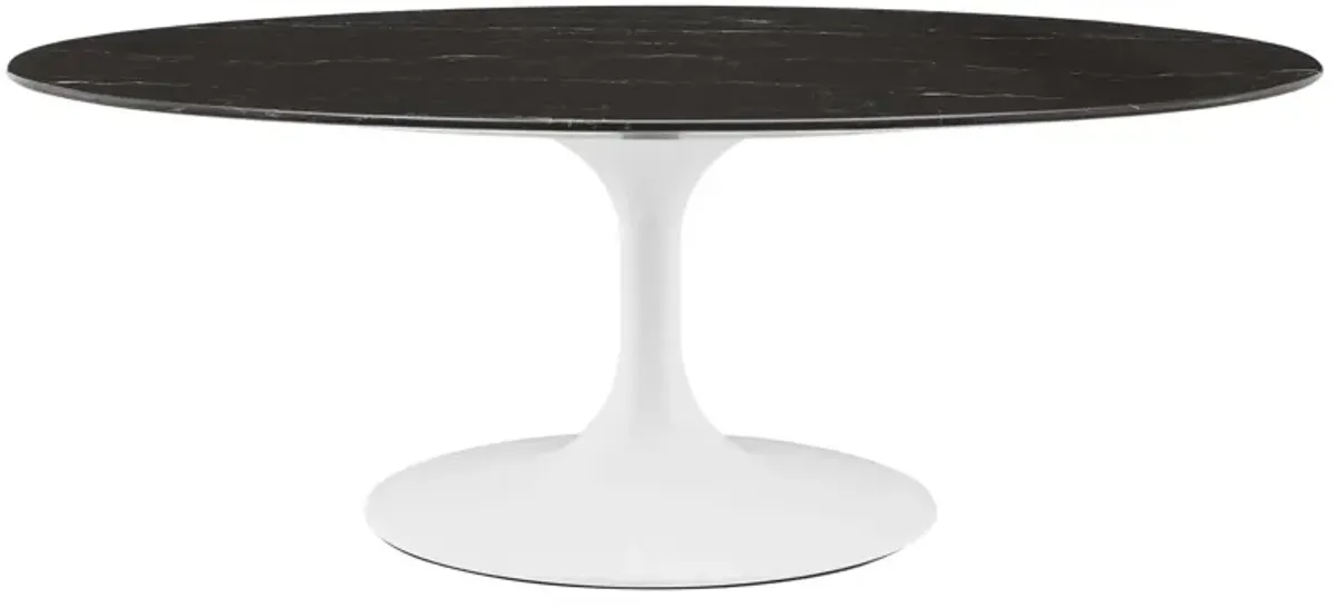 Lippa 48" Oval Artificial Marble Coffee Table