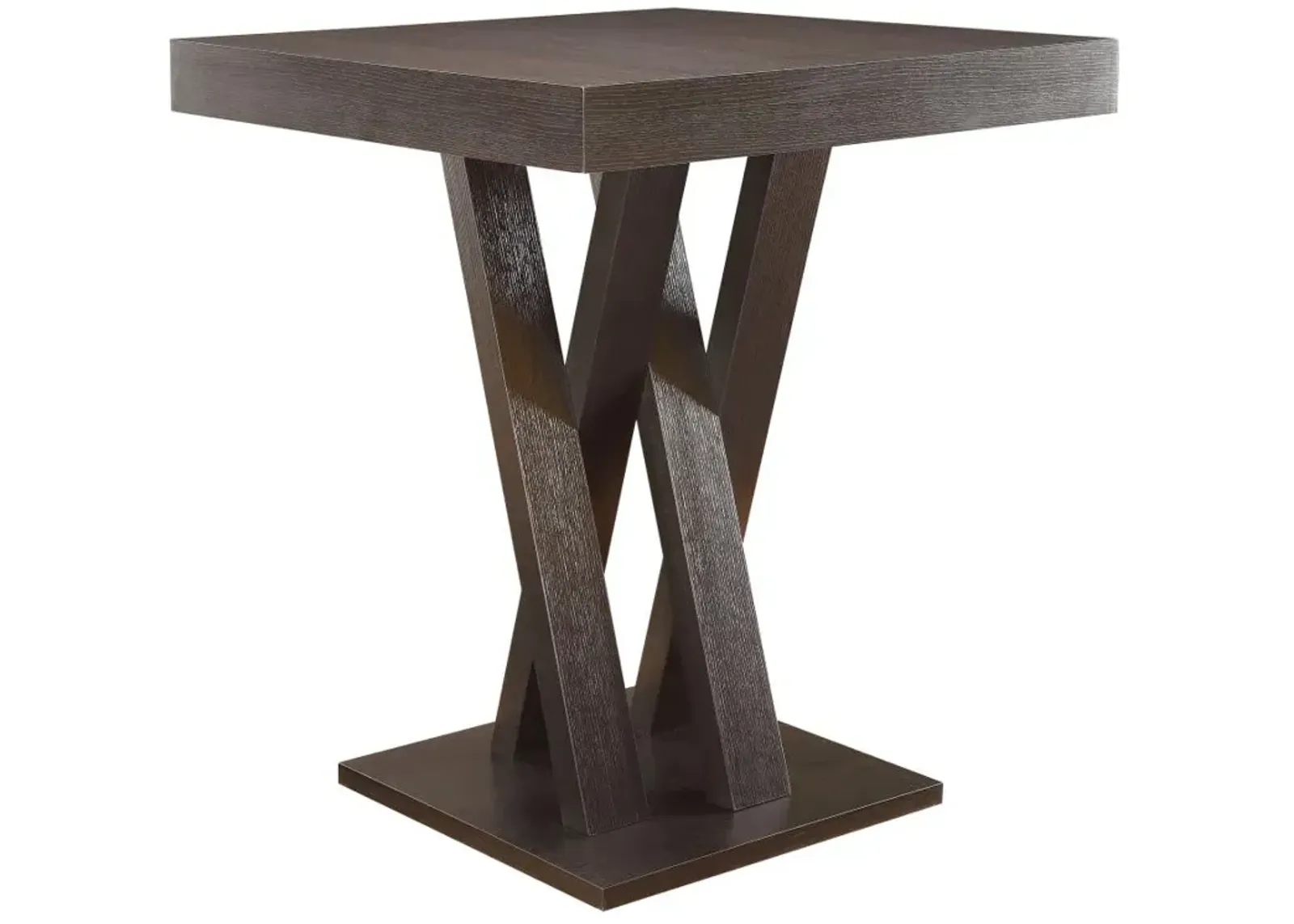 Freda Double X-shaped Base Square Bar Table Cappuccino