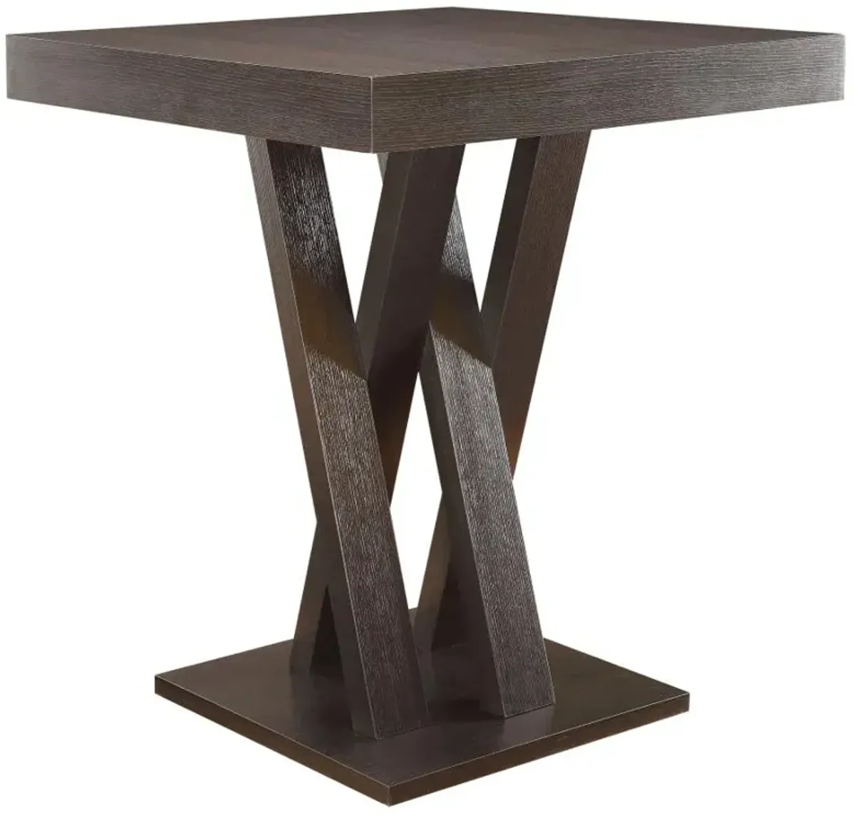 Freda Double X-shaped Base Square Bar Table Cappuccino