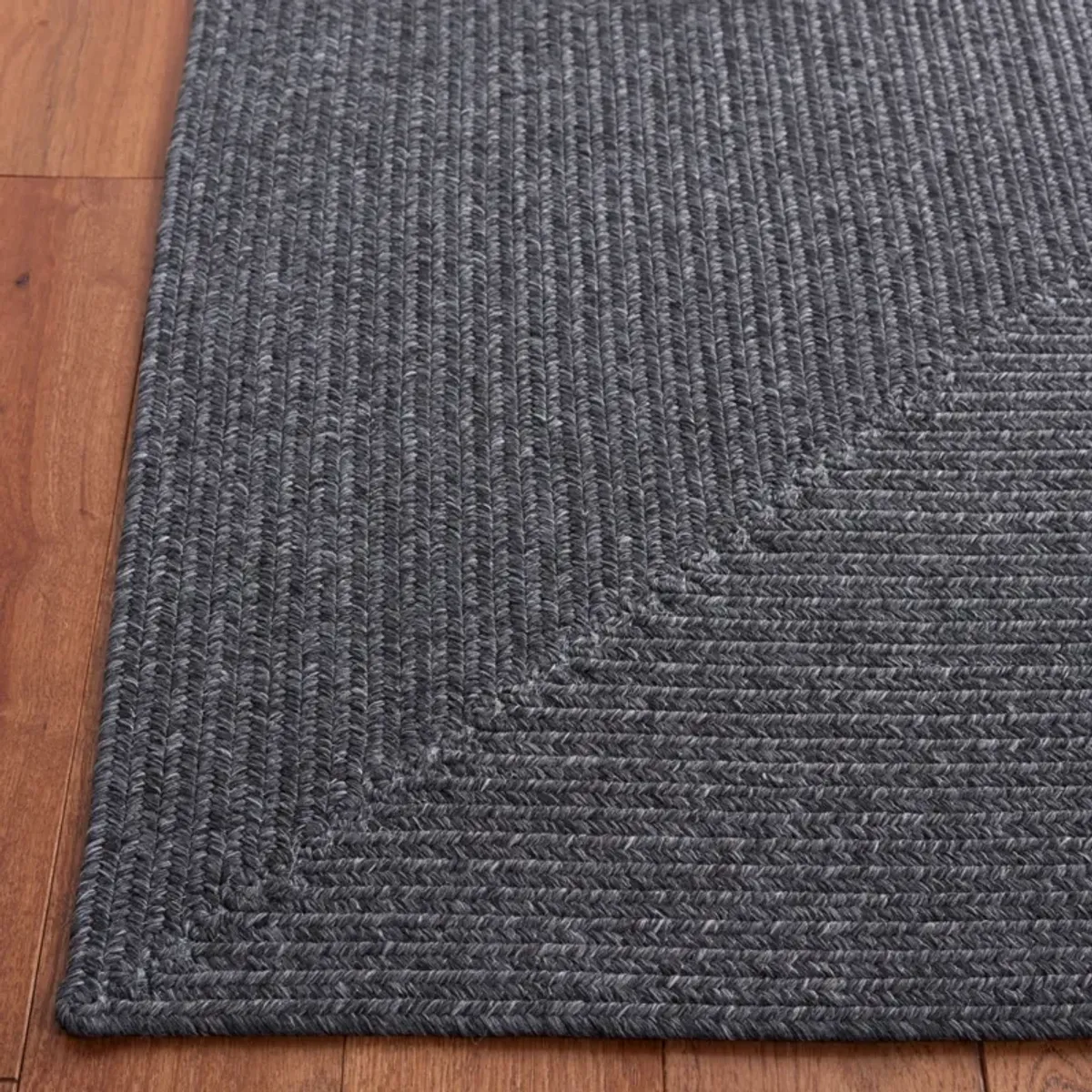 BRAIDED 201 BLACK 7' x 7' Square Square Rug