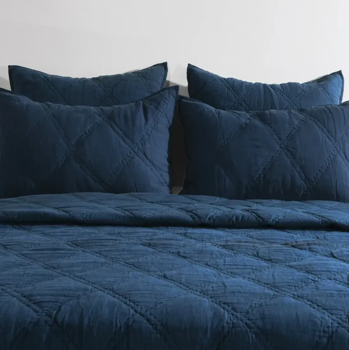 Casi 100% Belgian Flax Linen Midnight Blue King Sham