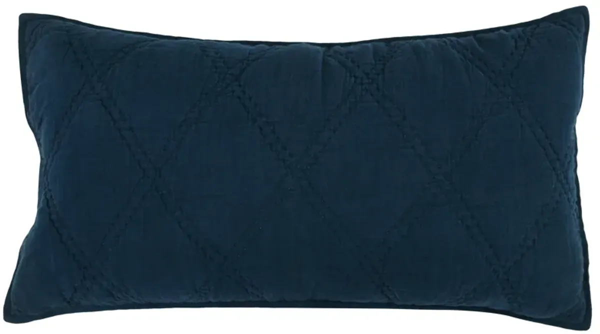 Casi 100% Belgian Flax Linen Midnight Blue King Sham