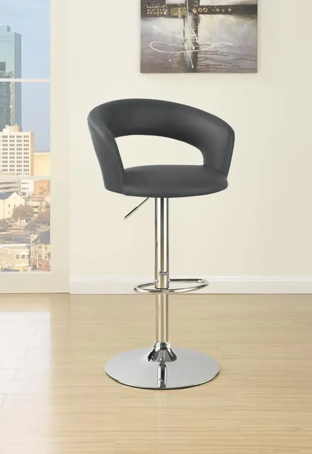 Adrian 29" Adjustable Height Bar Stool Grey And Chrome