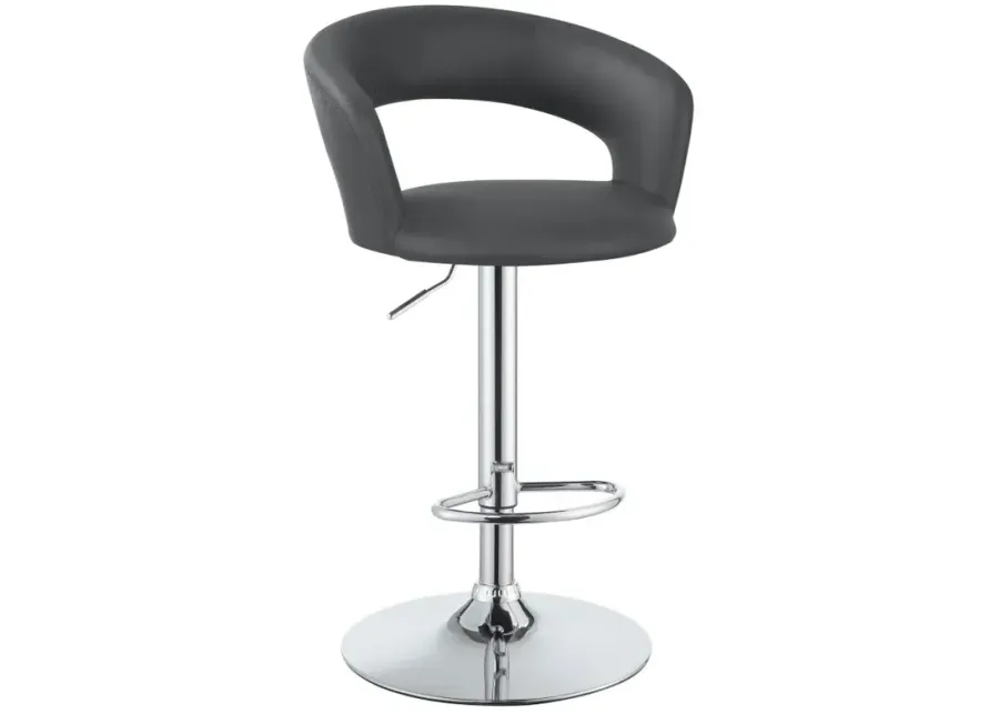 Adrian 29" Adjustable Height Bar Stool Grey And Chrome