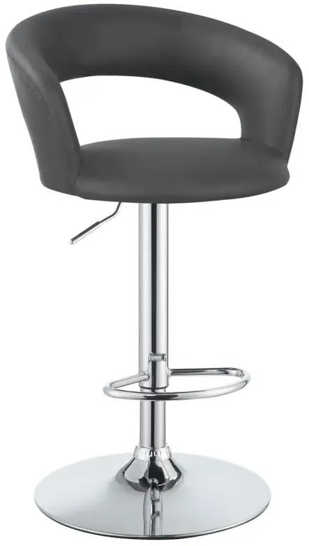 Adrian 29" Adjustable Height Bar Stool Grey And Chrome