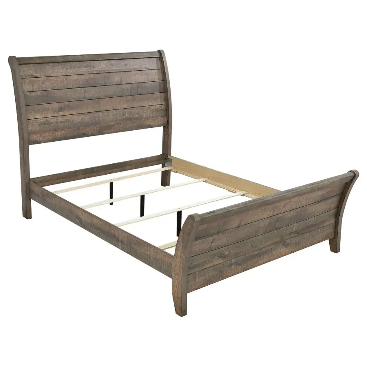 Frederick Queen Sleigh Panel Bed Weathered Oak