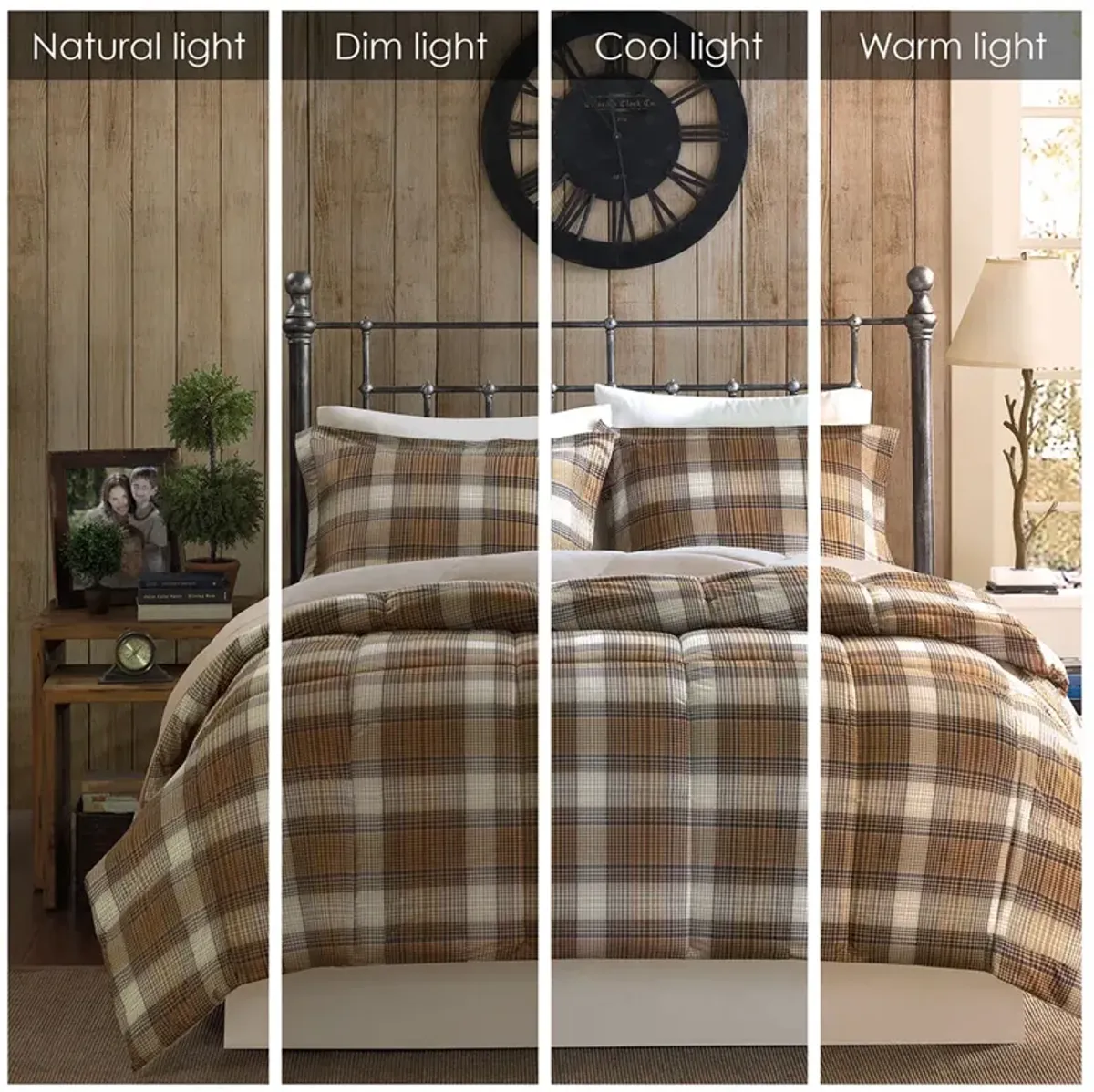 Woolrich Lumberjack Multi Classic Quilting Soft and Cozy Microfiber Solid Reverse Down Alternative Comforter Set