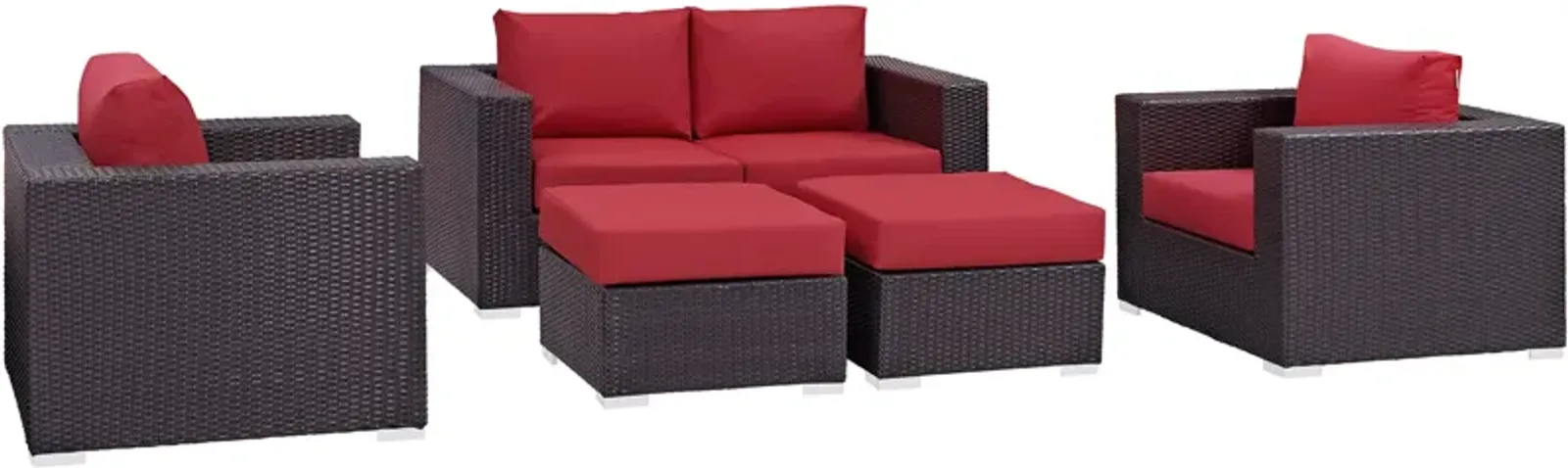 Convene 5 Piece Outdoor Patio Sofa Set