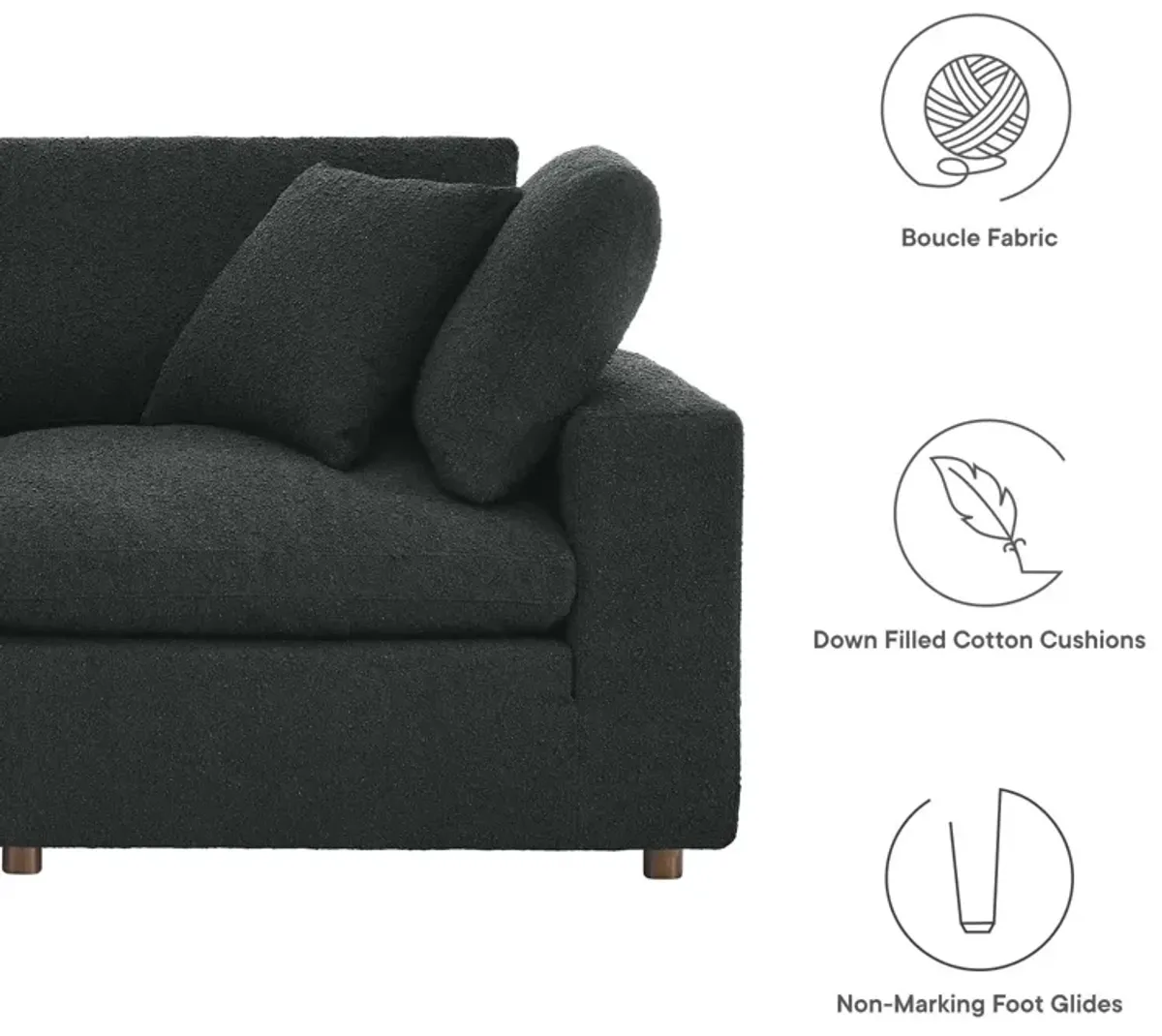 Commix Down Filled Overstuffed Boucle Fabric Loveseat