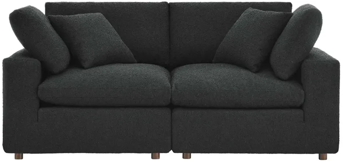 Commix Down Filled Overstuffed Boucle Fabric Loveseat