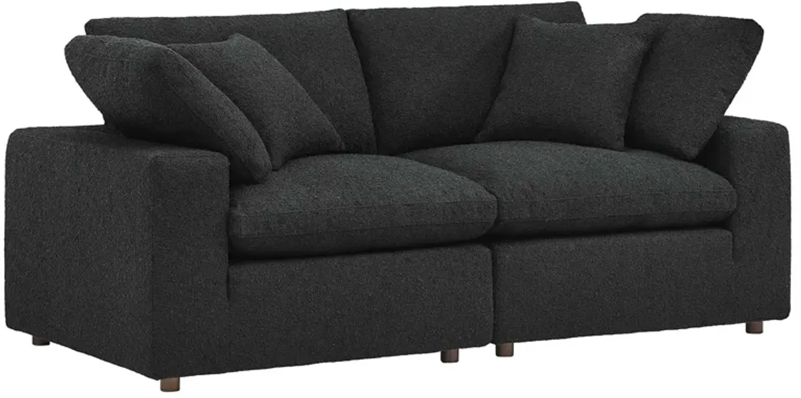 Commix Down Filled Overstuffed Boucle Fabric Loveseat