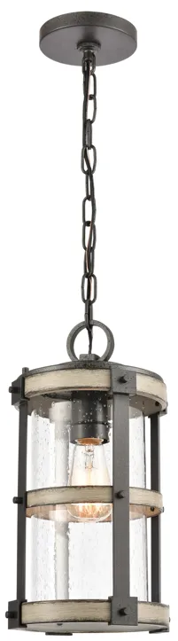 Crenshaw 8" Wide 1-Light Outdoor Pendant - Anvil Iron