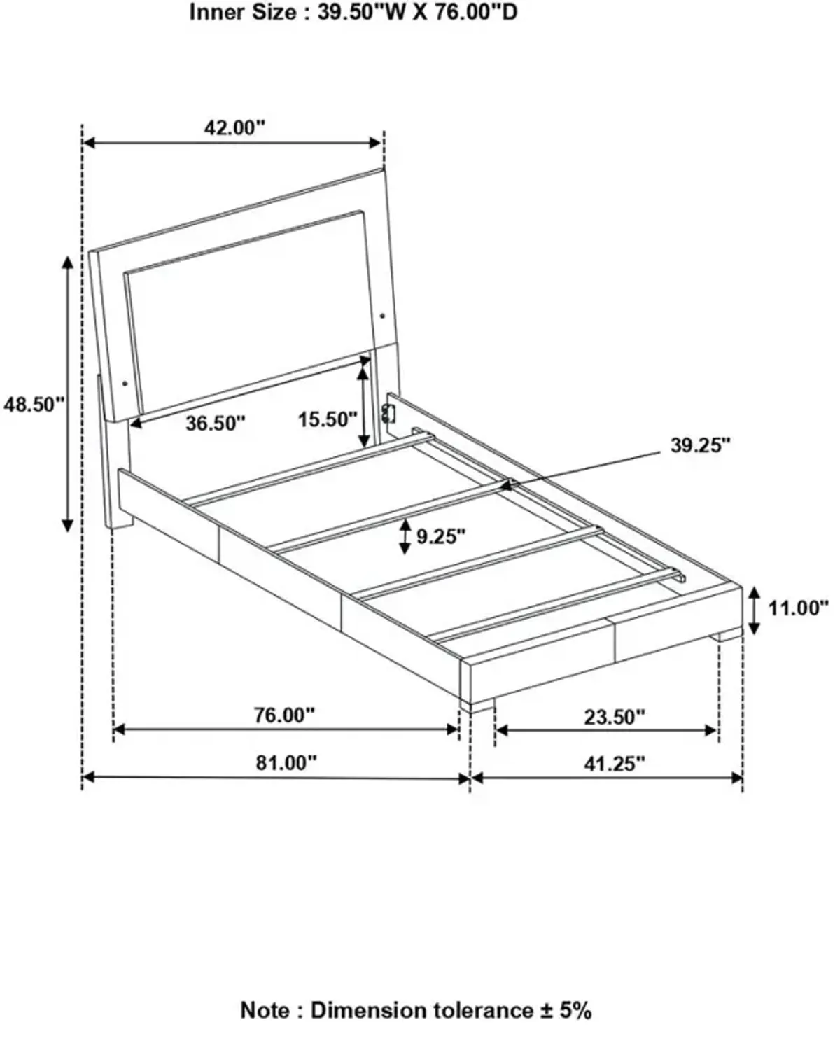 Felicity Twin Panel Bed with LED Lighting Glossy White