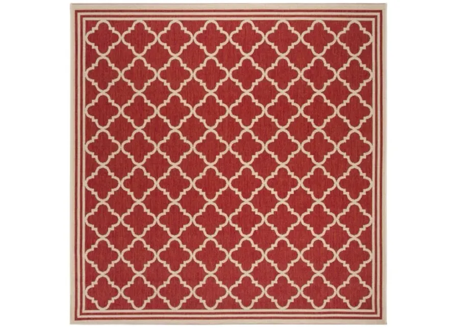 LINDEN 121 Collection LND121Q-6SQ Red / Creme 6'-7" X 6'-7" Square